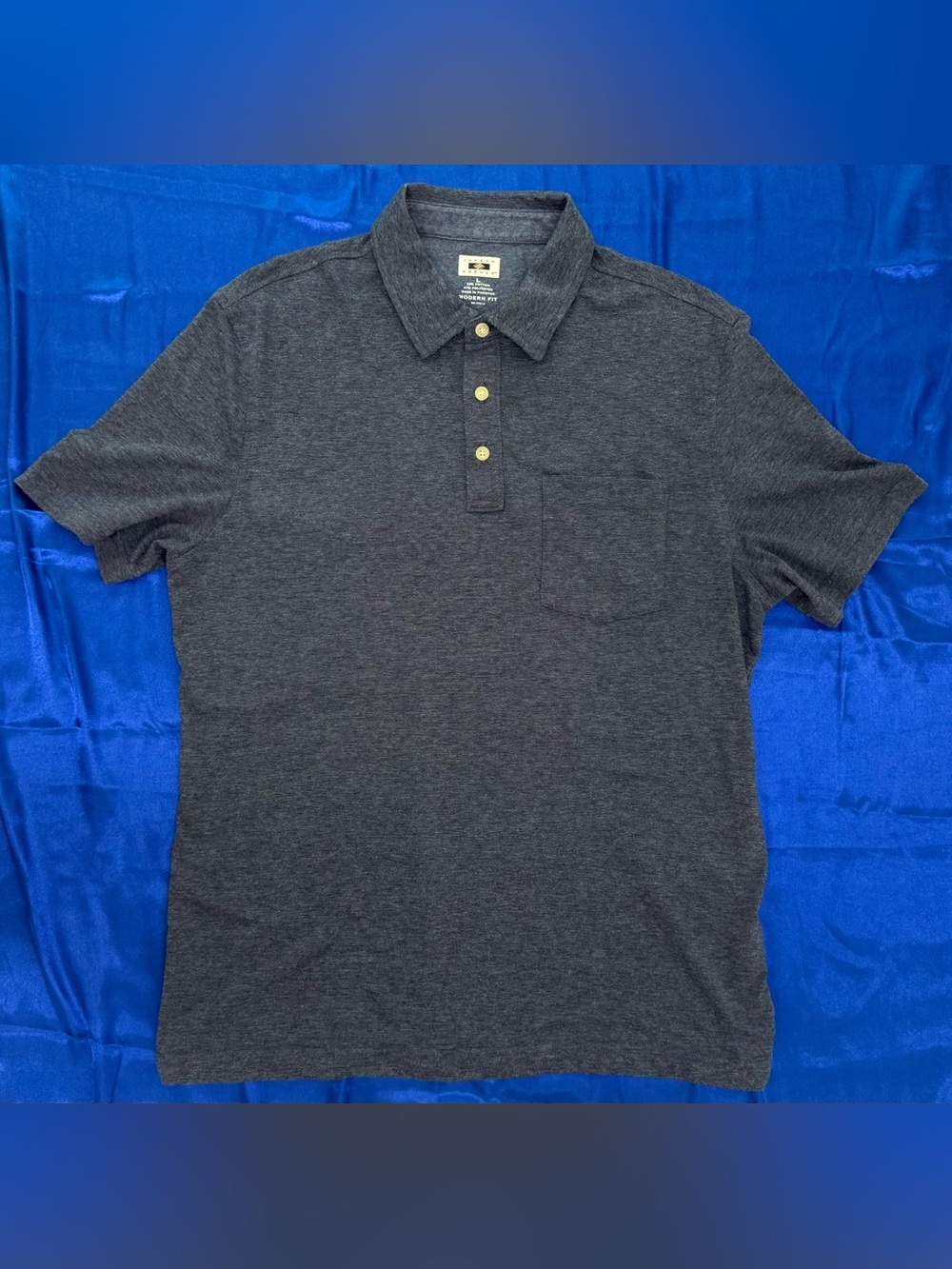 Joseph Abboud Charcoal Gray Heather Polo with Chest Pocket - Men’s Large